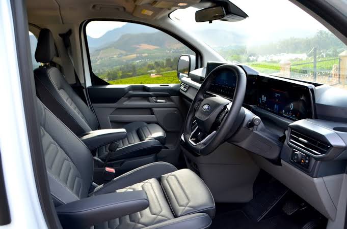 Ford Tourneo driver cockpit and dashboard with modern digital controls