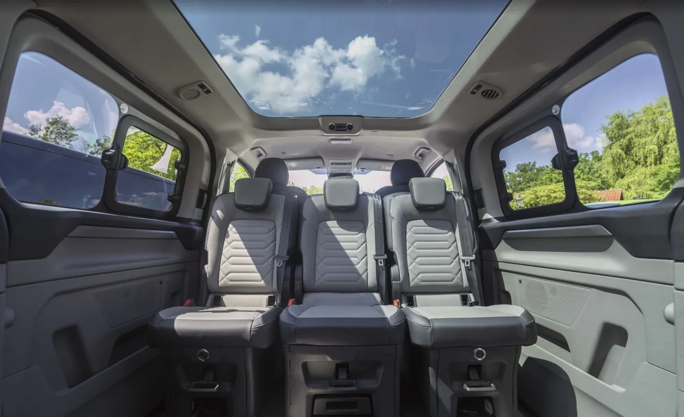 Comfortable 8-seater configuration inside the Ford Tourneo transfer vehicle